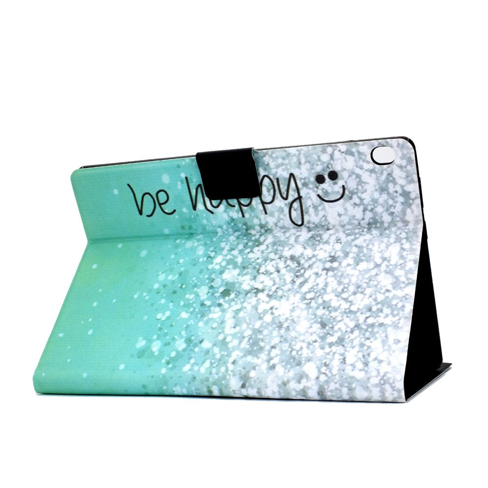 Pattern Printing Leather Stand Tablet Cover for Lenovo Tab M10 TB-X605F - Be Happy
