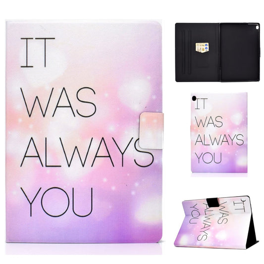 Pattern Printing Leather Stand Tablet Cover for Lenovo Tab M10 TB-X605F - It was always you