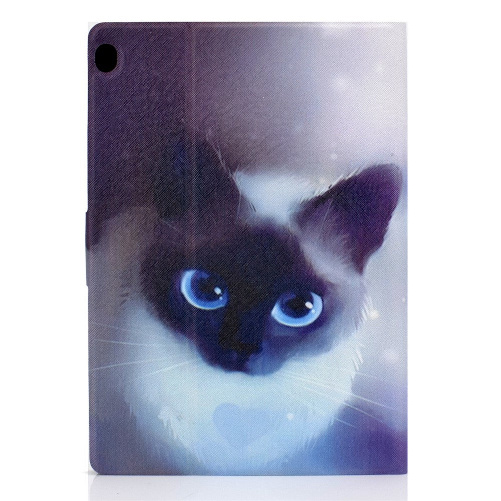 Pattern Printing Leather Stand Tablet Cover for Lenovo Tab M10 TB-X605F - Cat