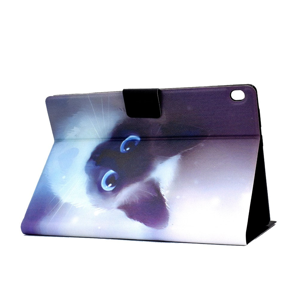 Pattern Printing Leather Stand Tablet Cover for Lenovo Tab M10 TB-X605F - Cat