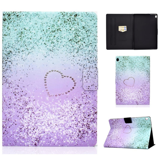 Pattern Printing Leather Stand Tablet Cover for Lenovo Tab M10 TB-X605F - Glittery Element and Heart