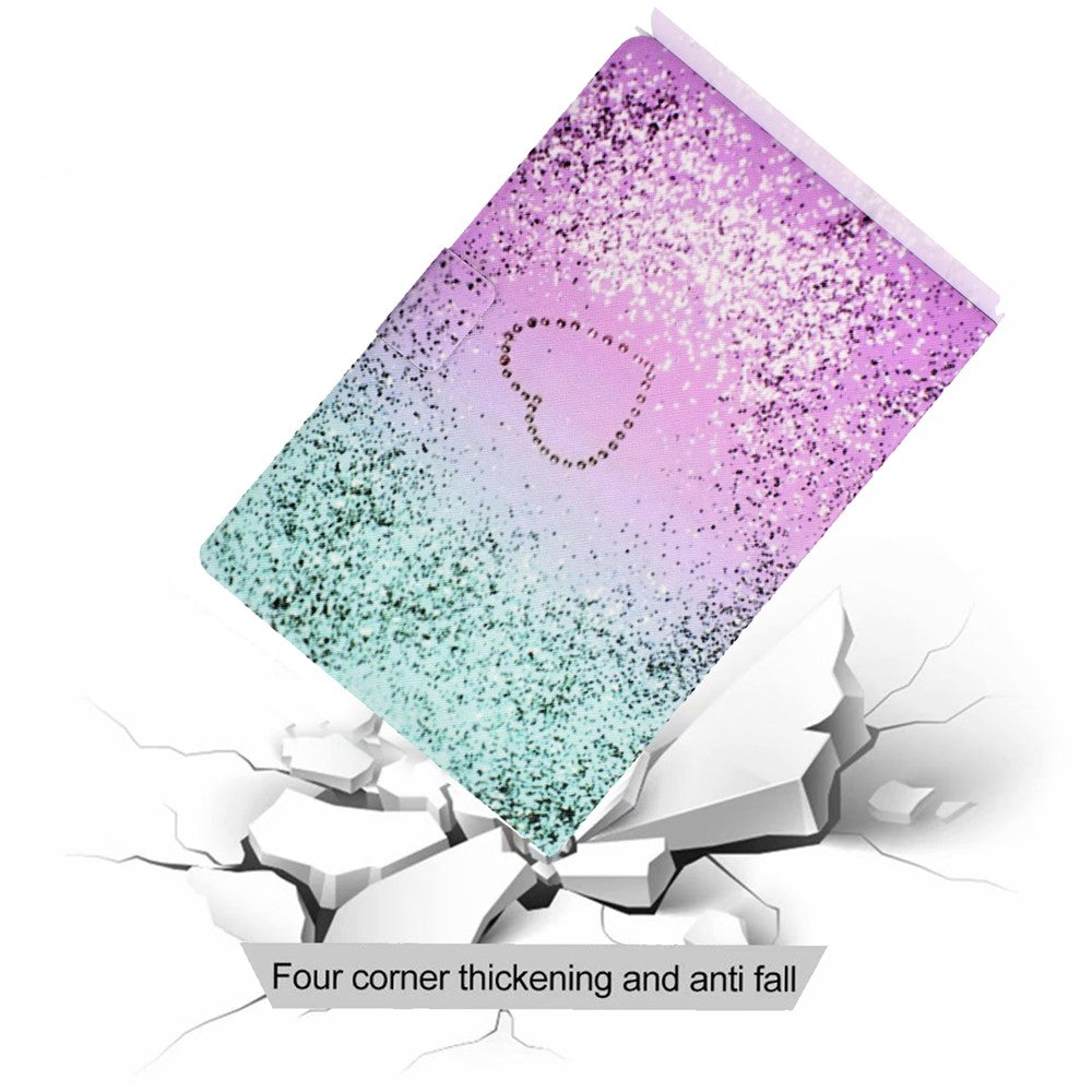 Pattern Printing Leather Stand Tablet Cover for Lenovo Tab M10 TB-X605F - Glittery Element and Heart