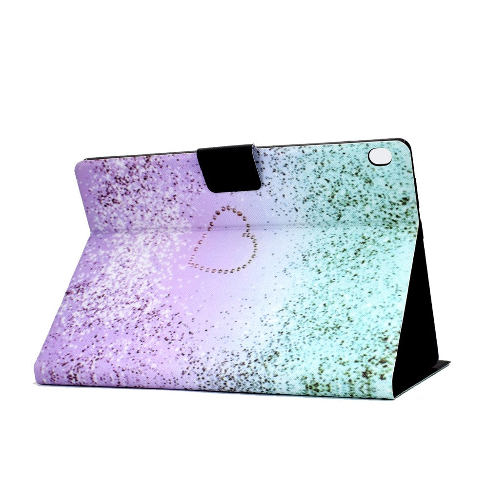 Pattern Printing Leather Stand Tablet Cover for Lenovo Tab M10 TB-X605F - Glittery Element and Heart