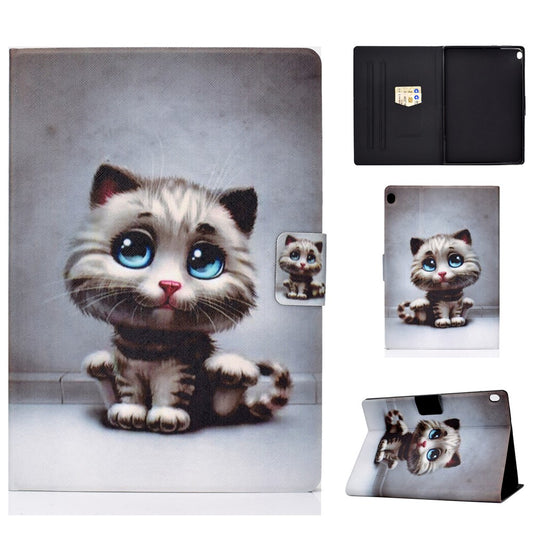Pattern Printing Leather Stand Tablet Cover for Lenovo Tab M10 TB-X605F - Baby Cat