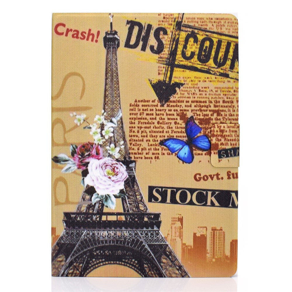 Pattern Printing Leather Stand Tablet Cover for Lenovo Tab M10 TB-X605F - Eiffel Tower