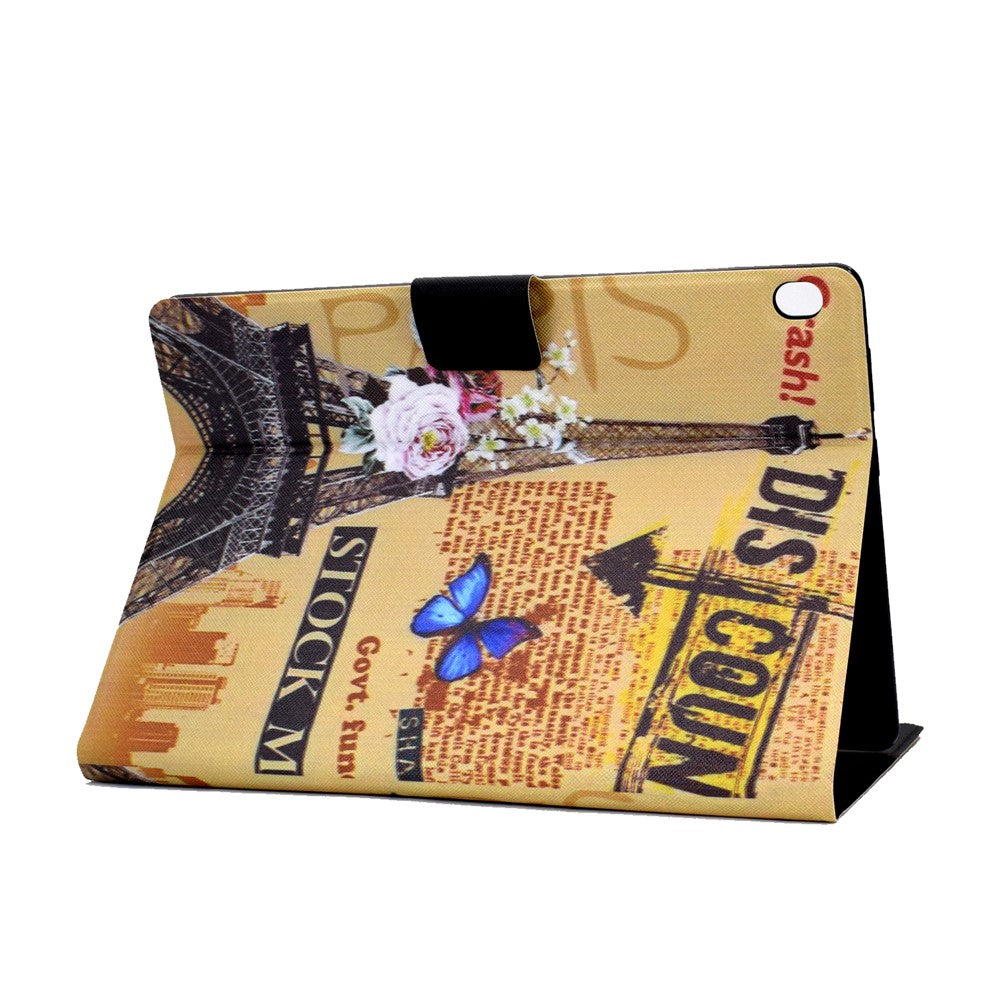 Pattern Printing Leather Stand Tablet Cover for Lenovo Tab M10 TB-X605F - Eiffel Tower