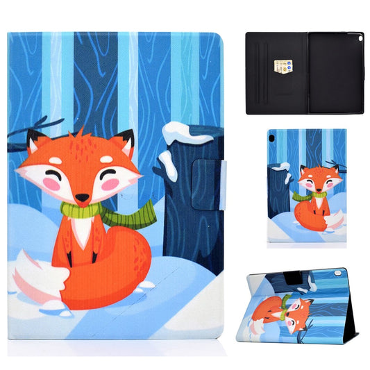 Pattern Printing Leather Stand Tablet Cover for Lenovo Tab M10 TB-X605F - Fox