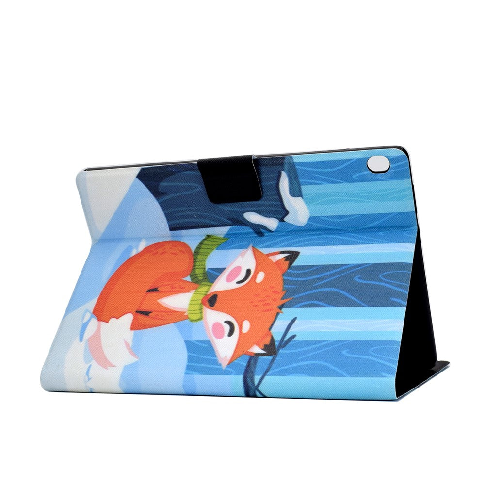 Pattern Printing Leather Stand Tablet Cover for Lenovo Tab M10 TB-X605F - Fox