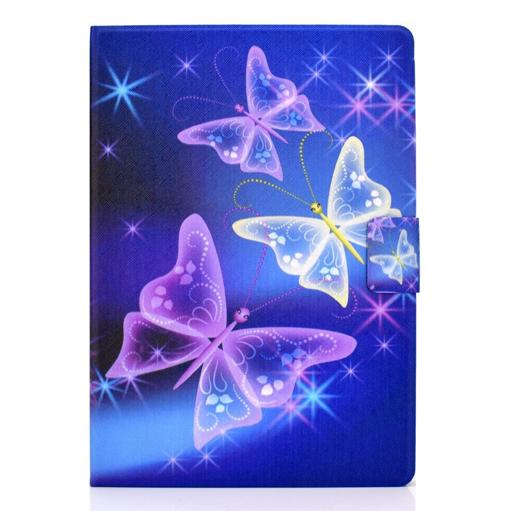 Pattern Printing Leather Stand Tablet Cover for Lenovo Tab M10 TB-X605F - Purple Butterlies
