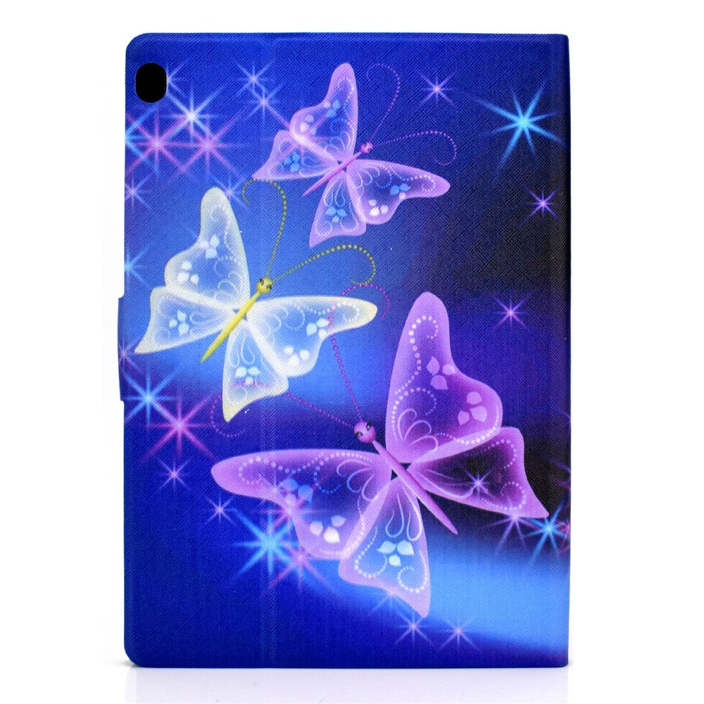 Pattern Printing Leather Stand Tablet Cover for Lenovo Tab M10 TB-X605F - Purple Butterlies