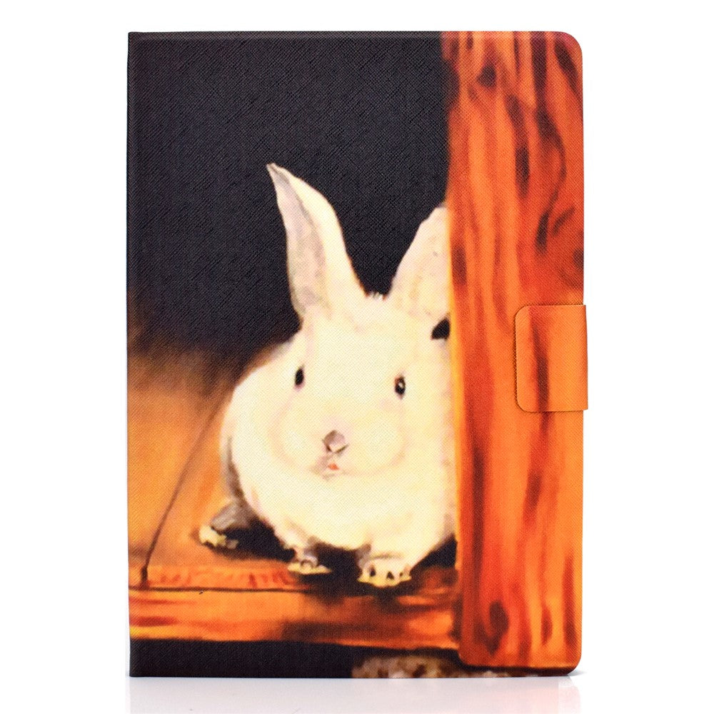 Pattern Printing Leather Stand Tablet Cover for Lenovo Tab M10 TB-X605F - Rabbit