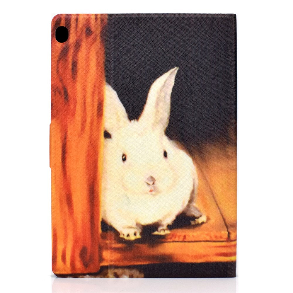 Pattern Printing Leather Stand Tablet Cover for Lenovo Tab M10 TB-X605F - Rabbit
