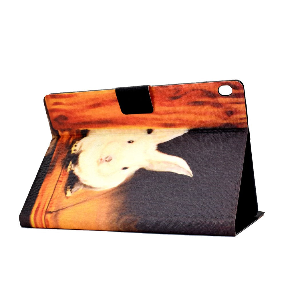 Pattern Printing Leather Stand Tablet Cover for Lenovo Tab M10 TB-X605F - Rabbit