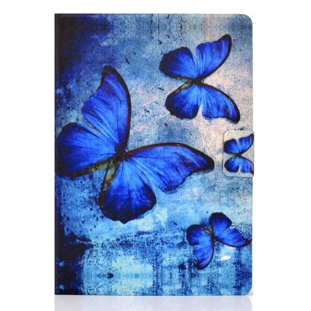 Pattern Printing Leather Stand Tablet Cover for Lenovo Tab M10 TB-X605F - Blue Butterflies