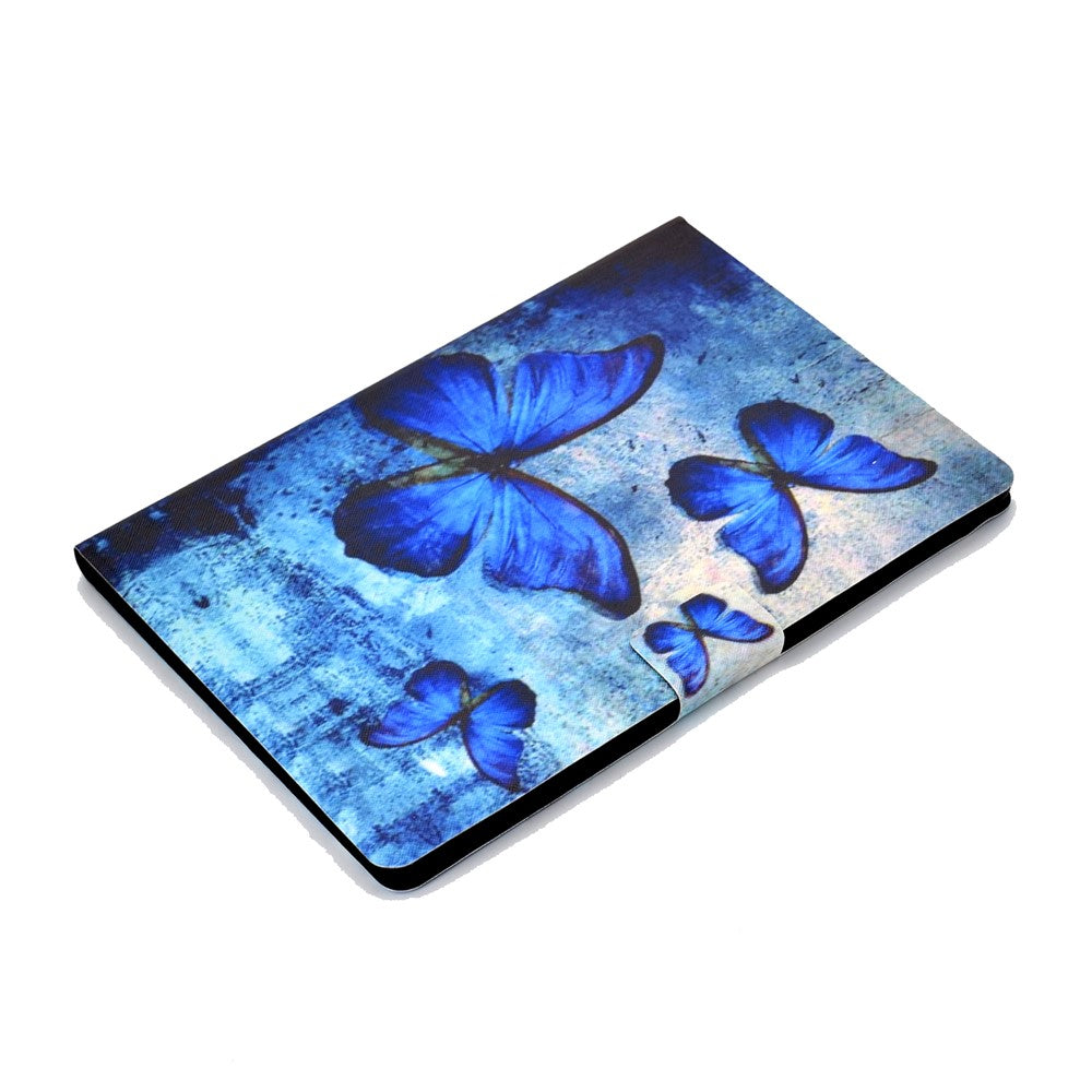 Pattern Printing Leather Stand Tablet Cover for Lenovo Tab M10 TB-X605F - Blue Butterflies