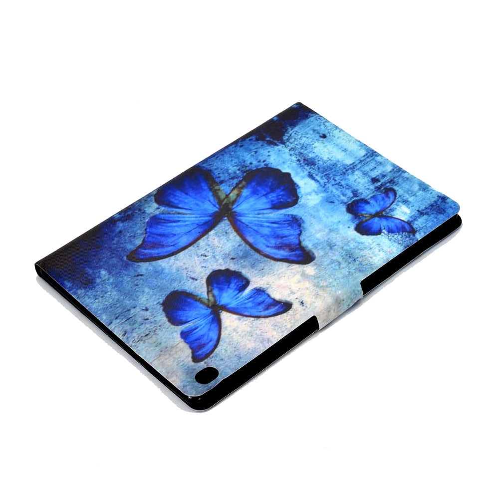 Pattern Printing Leather Stand Tablet Cover for Lenovo Tab M10 TB-X605F - Blue Butterflies