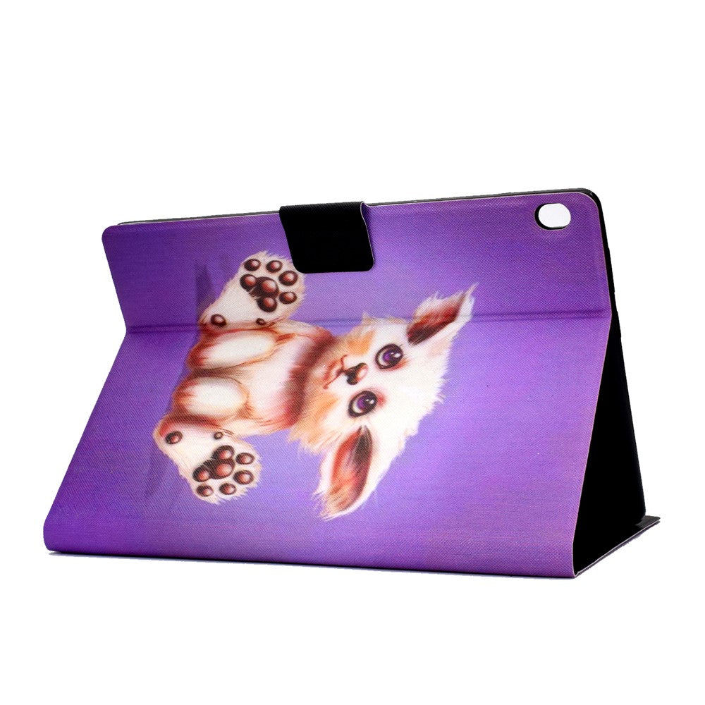 Pattern Printing Leather Stand Tablet Cover for Lenovo Tab M10 TB-X605F - Abyssinian Cat