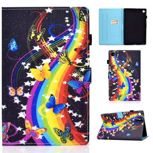 Pattern Printing Stand Card Holder Leather Tablet Case for Lenovo Tab M10 Plus TB-X606F - Colorful Butterflies