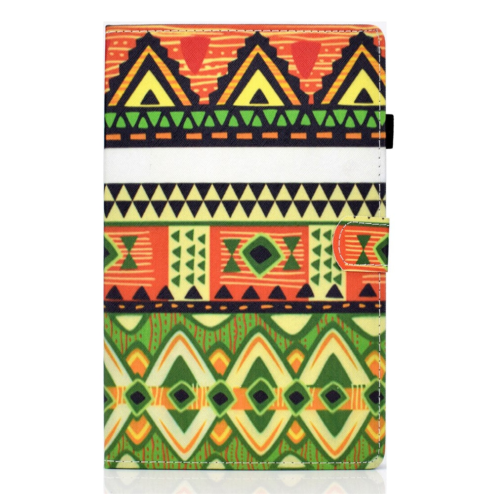 Pattern Printing Stand Card Holder Leather Tablet Case for Lenovo Tab M10 Plus TB-X606F - Triangles