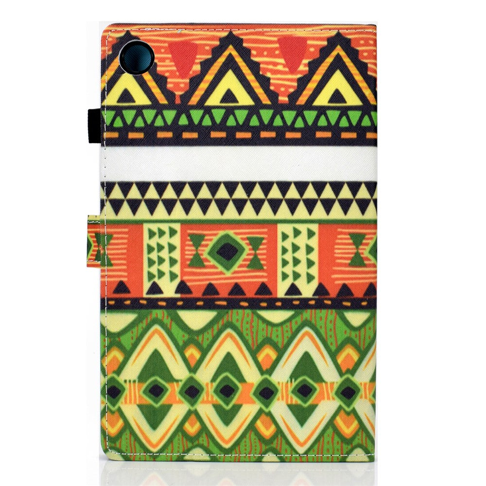 Pattern Printing Stand Card Holder Leather Tablet Case for Lenovo Tab M10 Plus TB-X606F - Triangles