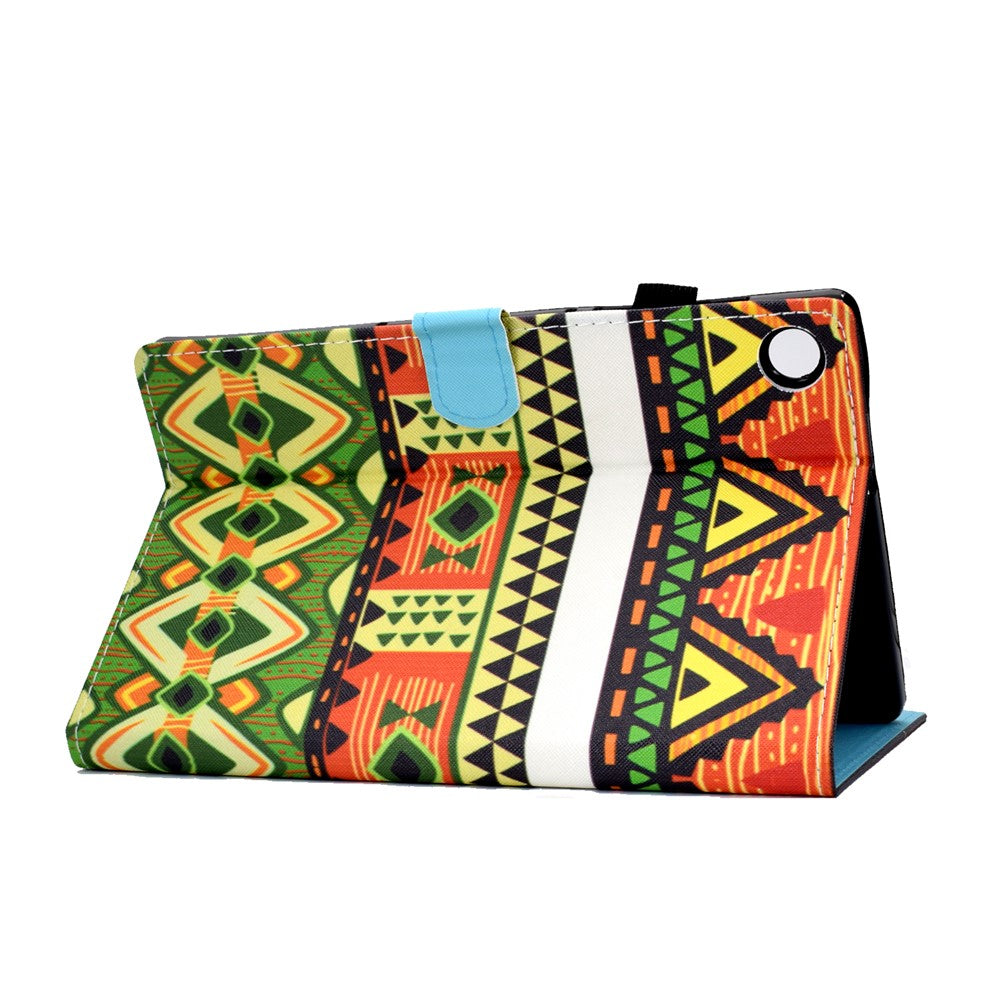 Pattern Printing Stand Card Holder Leather Tablet Case for Lenovo Tab M10 Plus TB-X606F - Triangles