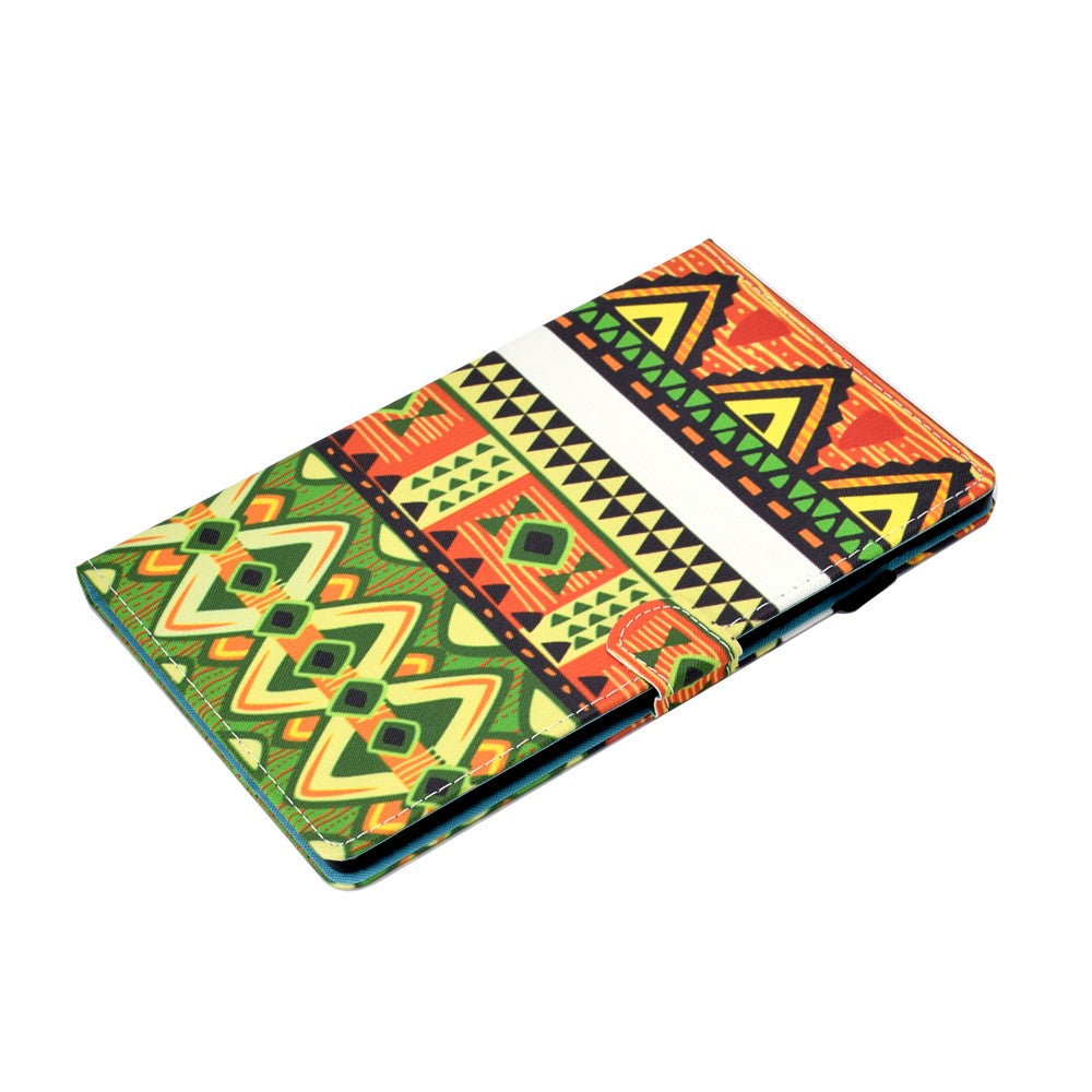 Pattern Printing Stand Card Holder Leather Tablet Case for Lenovo Tab M10 Plus TB-X606F - Triangles