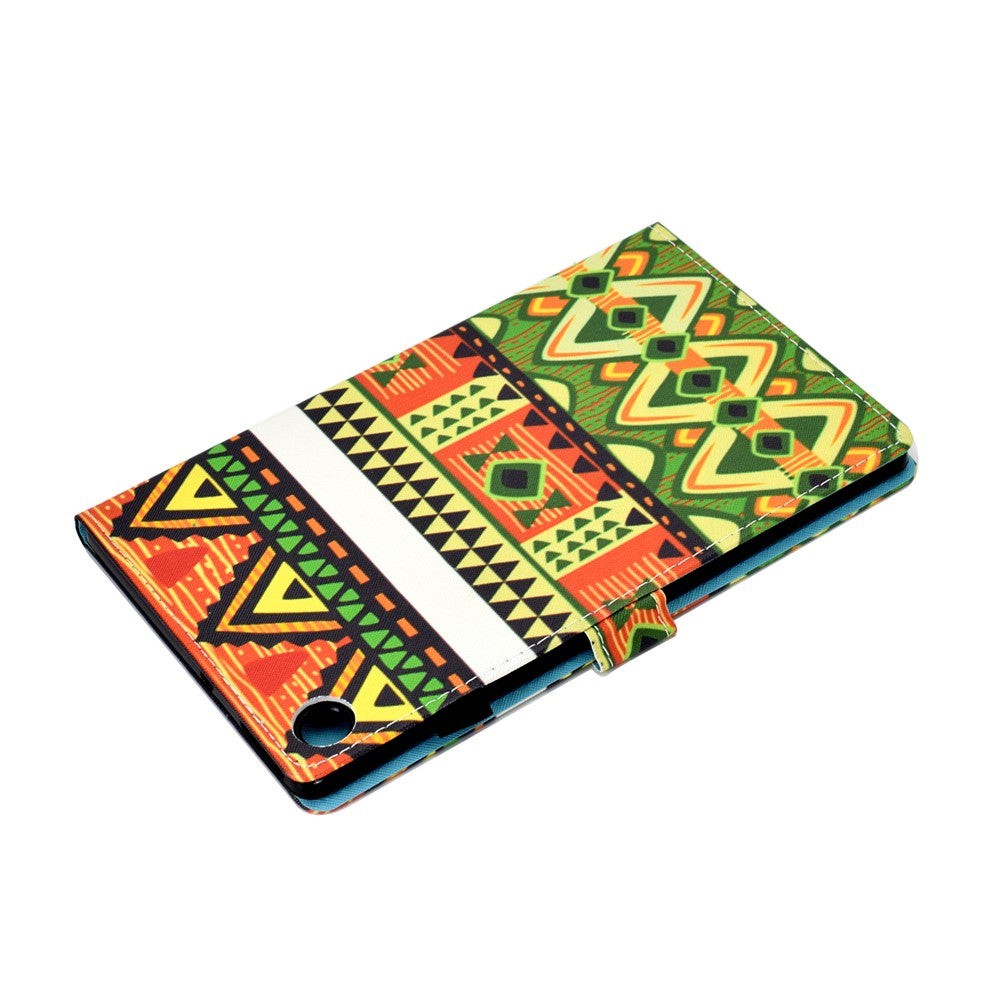 Pattern Printing Stand Card Holder Leather Tablet Case for Lenovo Tab M10 Plus TB-X606F - Triangles
