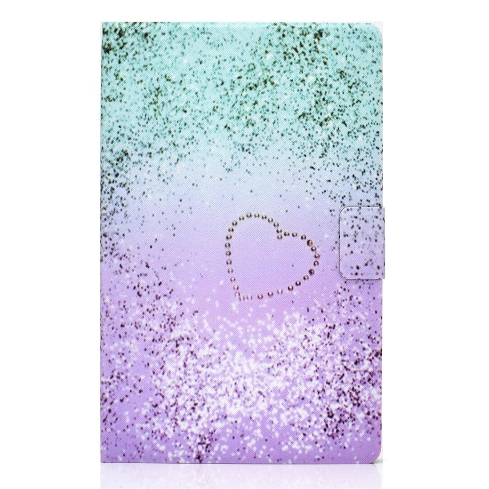 Pattern Printing Leather Stand Tablet Shell for Lenovo Tab M10 Plus TB-X606F - Glittery Element and Heart