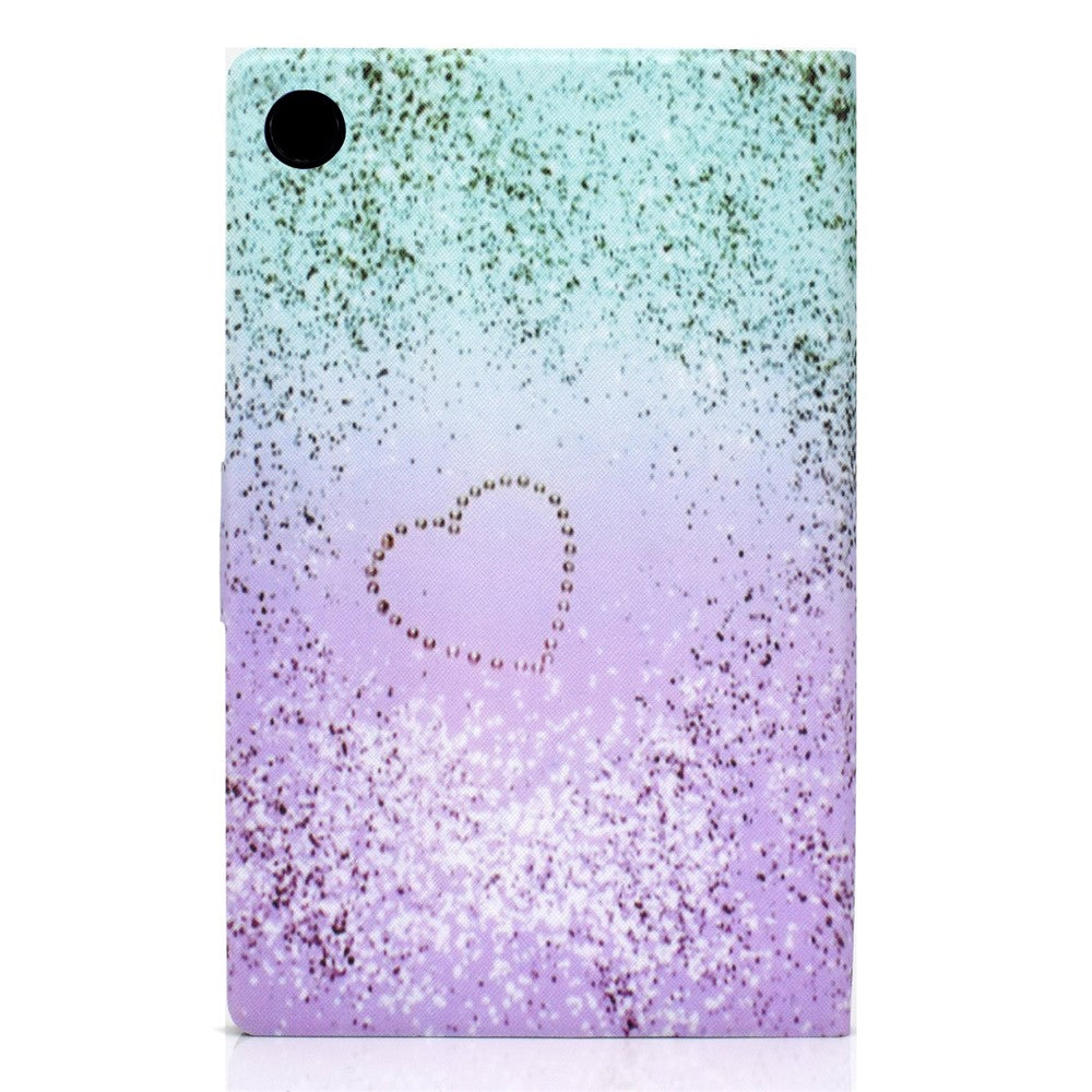 Pattern Printing Leather Stand Tablet Shell for Lenovo Tab M10 Plus TB-X606F - Glittery Element and Heart
