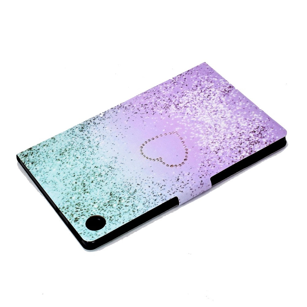 Pattern Printing Leather Stand Tablet Shell for Lenovo Tab M10 Plus TB-X606F - Glittery Element and Heart
