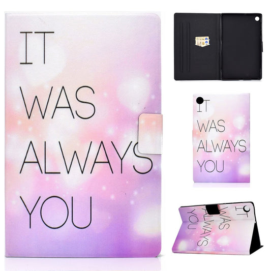 Pattern Printing Leather Stand Tablet Shell for Lenovo Tab M10 Plus TB-X606F - It was always you