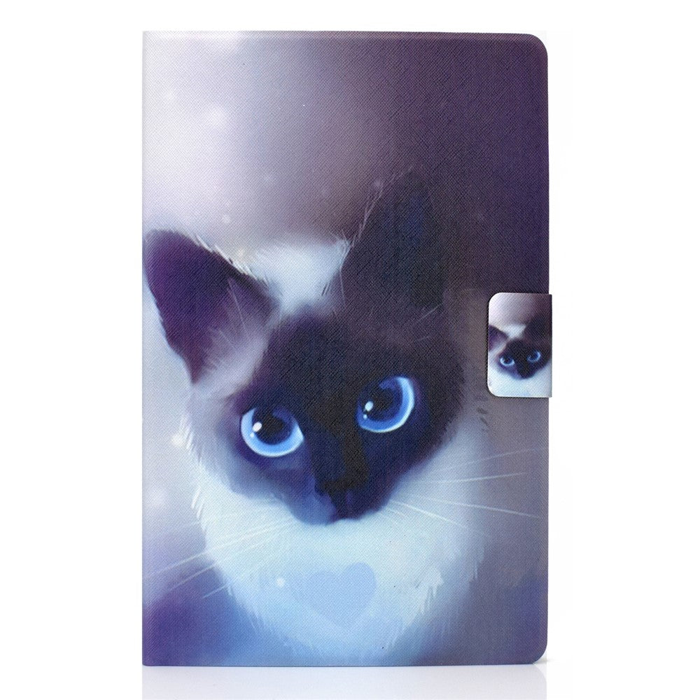Pattern Printing Leather Stand Tablet Shell for Lenovo Tab M10 Plus TB-X606F - Cat