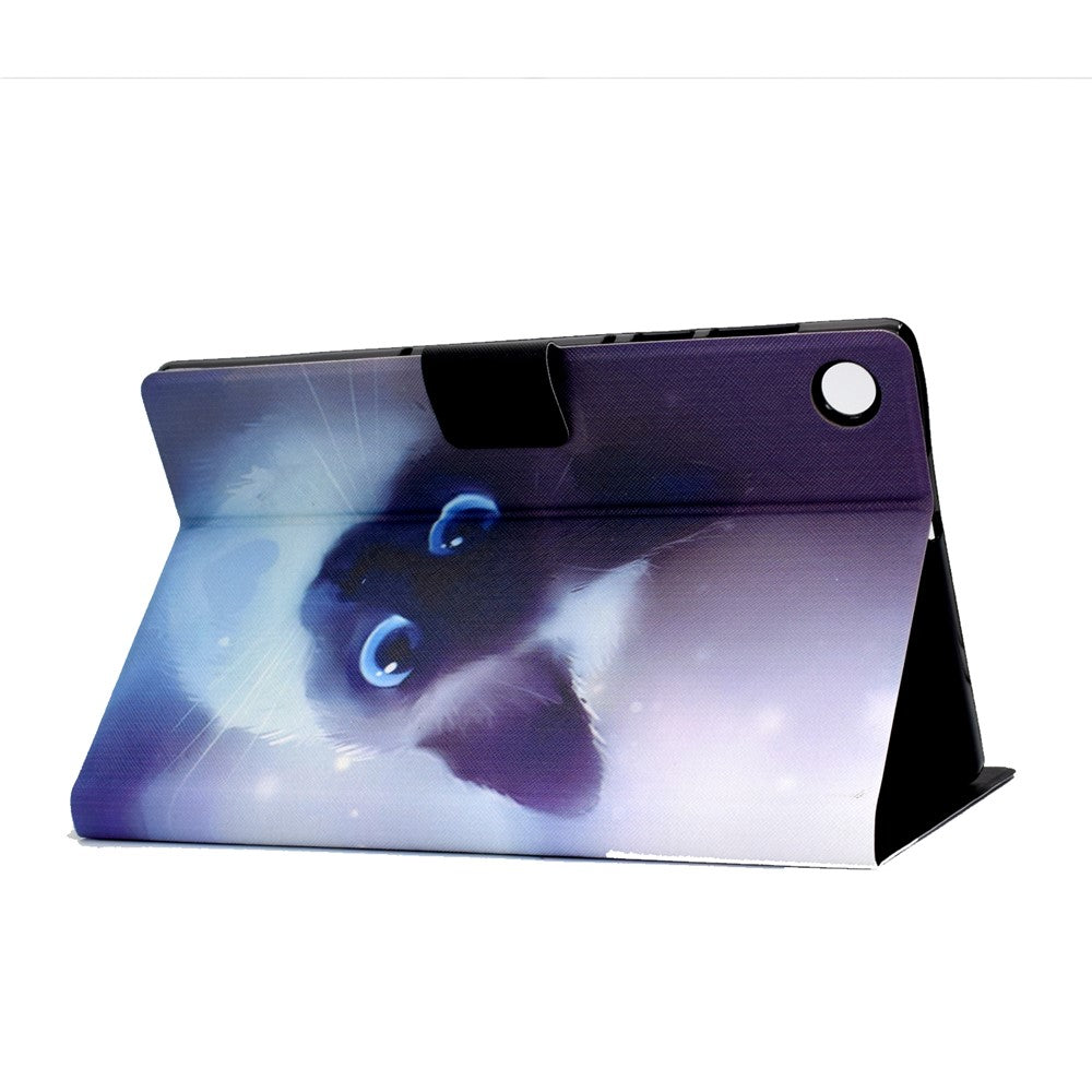 Pattern Printing Leather Stand Tablet Shell for Lenovo Tab M10 Plus TB-X606F - Cat