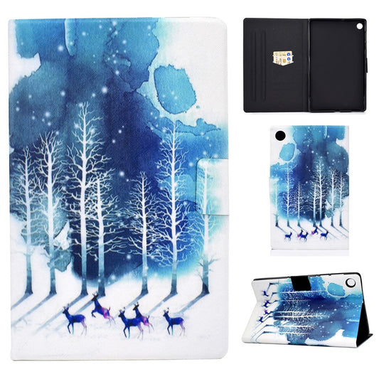 Pattern Printing Leather Stand Tablet Shell for Lenovo Tab M10 Plus TB-X606F - Forest and Elk