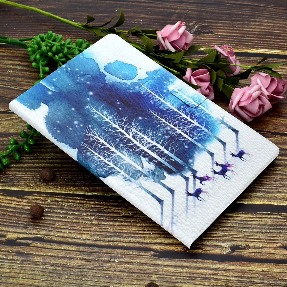 Pattern Printing Leather Stand Tablet Shell for Lenovo Tab M10 Plus TB-X606F - Forest and Elk