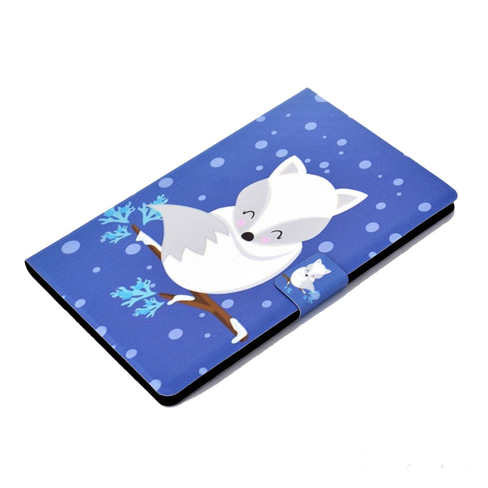 Pattern Printing Leather Stand Tablet Shell for Lenovo Tab M10 Plus TB-X606F - White Fox