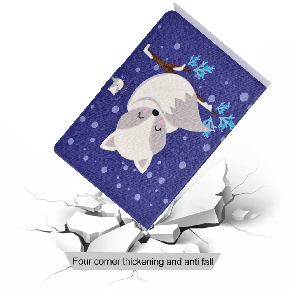 Pattern Printing Leather Stand Tablet Shell for Lenovo Tab M10 Plus TB-X606F - White Fox
