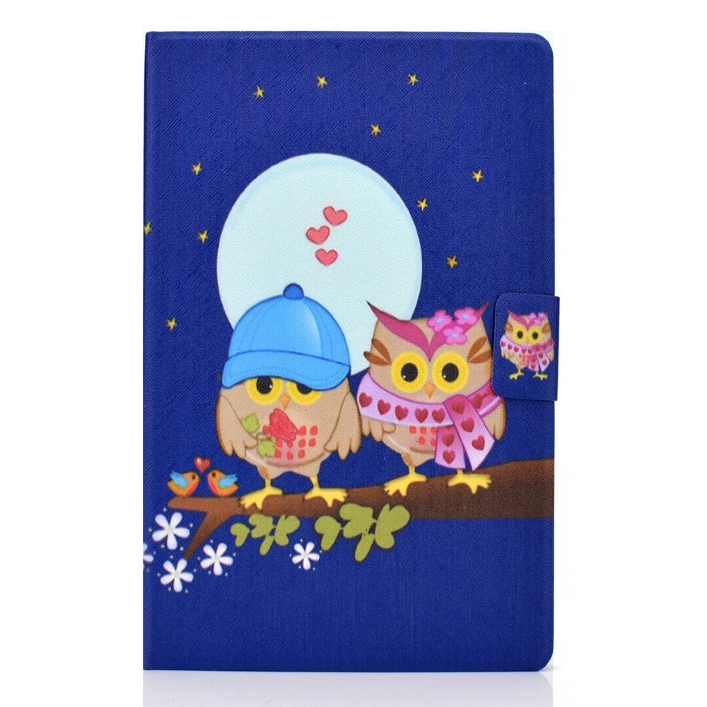 Pattern Printing Leather Stand Tablet Shell for Lenovo Tab M10 Plus TB-X606F - Couple Owls