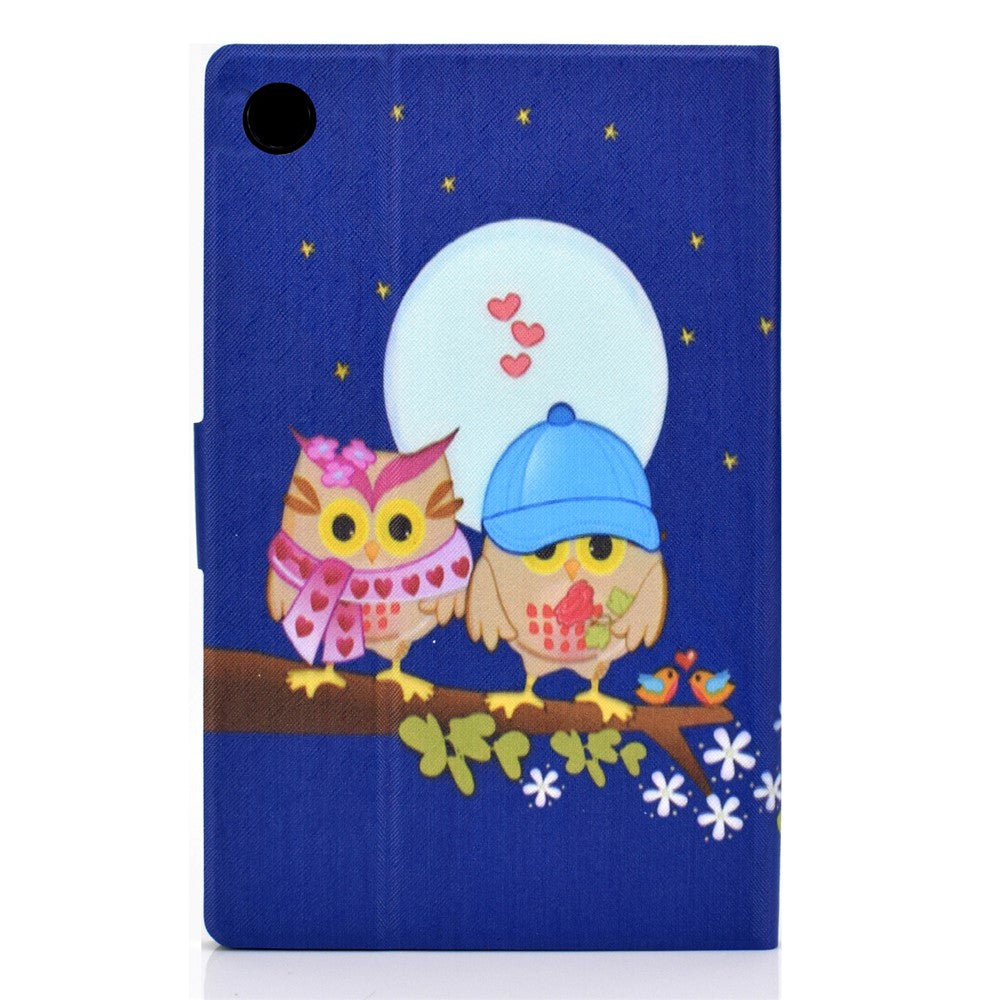 Pattern Printing Leather Stand Tablet Shell for Lenovo Tab M10 Plus TB-X606F - Couple Owls