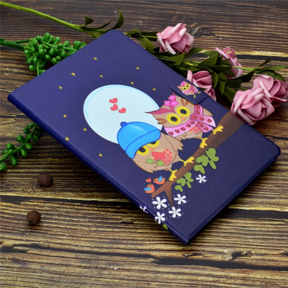 Pattern Printing Leather Stand Tablet Shell for Lenovo Tab M10 Plus TB-X606F - Couple Owls