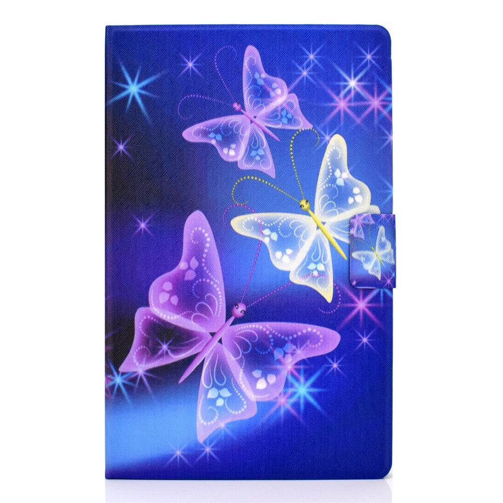 Pattern Printing Leather Stand Tablet Shell for Lenovo Tab M10 Plus TB-X606F - Purple Butterlies