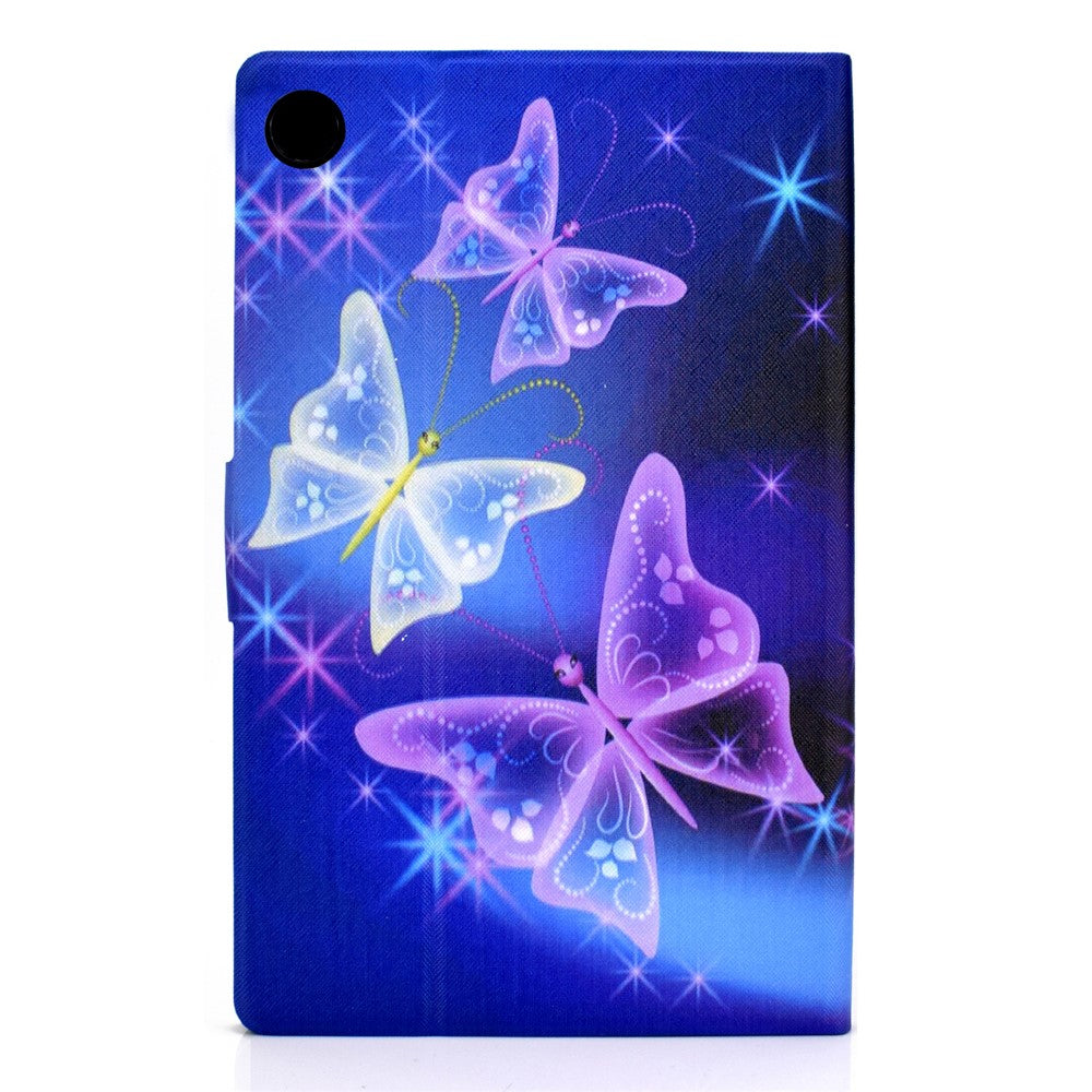 Pattern Printing Leather Stand Tablet Shell for Lenovo Tab M10 Plus TB-X606F - Purple Butterlies