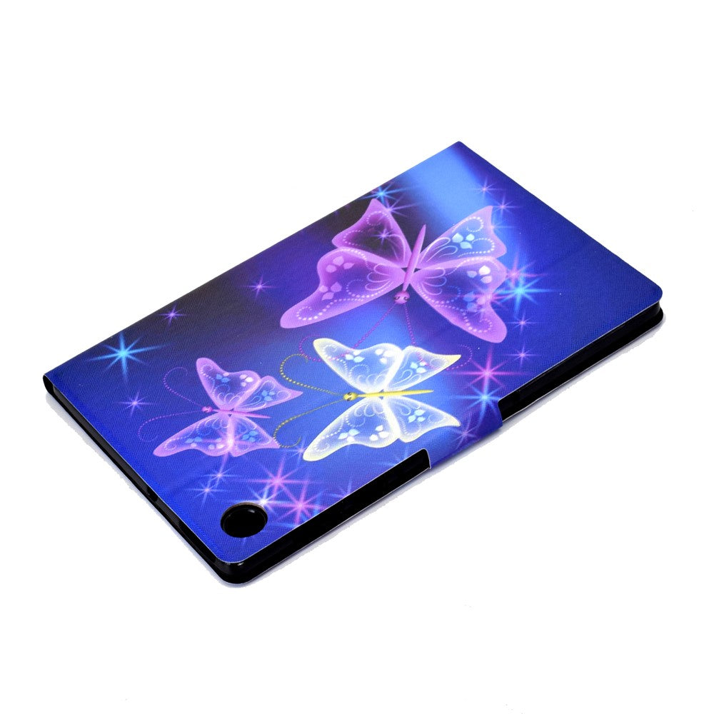 Pattern Printing Leather Stand Tablet Shell for Lenovo Tab M10 Plus TB-X606F - Purple Butterlies