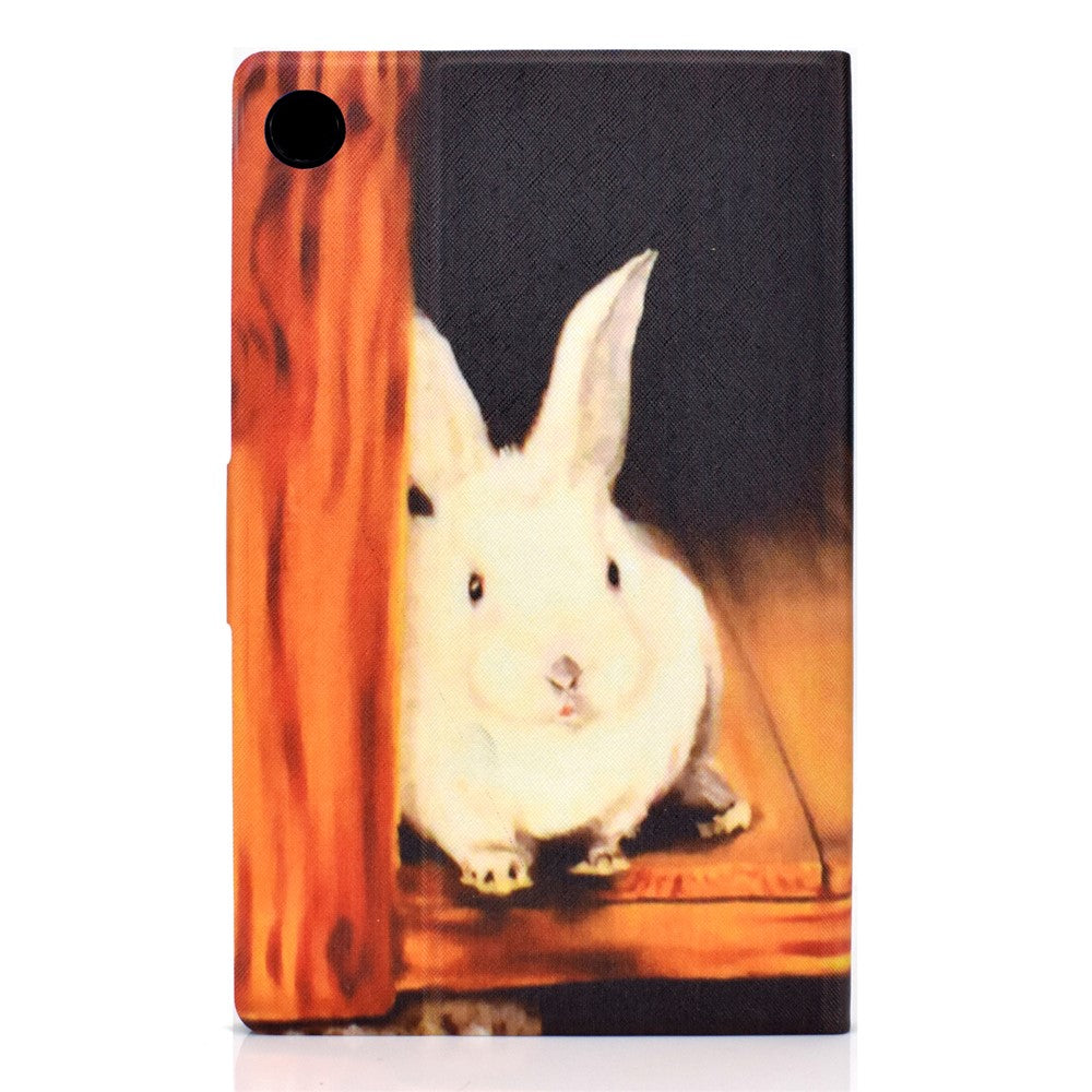 Pattern Printing Leather Stand Tablet Shell for Lenovo Tab M10 Plus TB-X606F - Rabbit