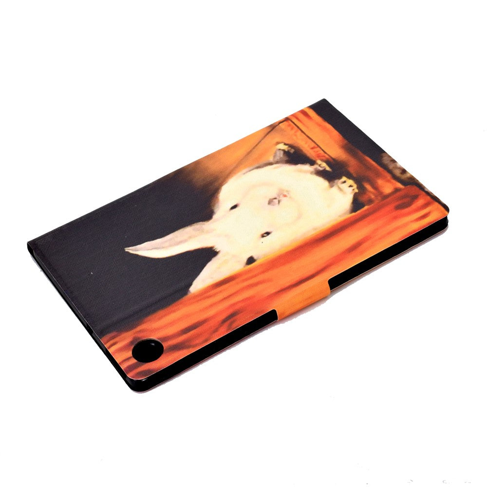 Pattern Printing Leather Stand Tablet Shell for Lenovo Tab M10 Plus TB-X606F - Rabbit