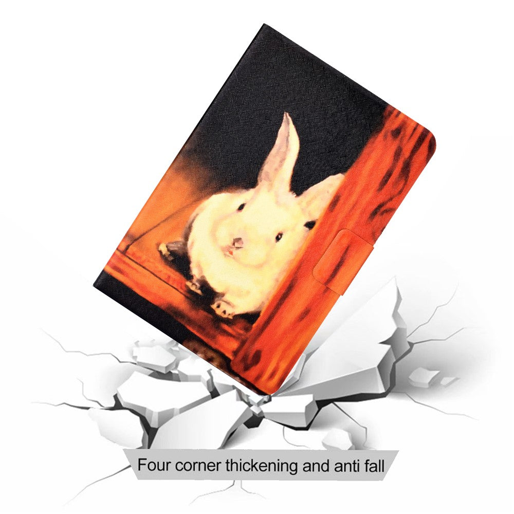 Pattern Printing Leather Stand Tablet Shell for Lenovo Tab M10 Plus TB-X606F - Rabbit