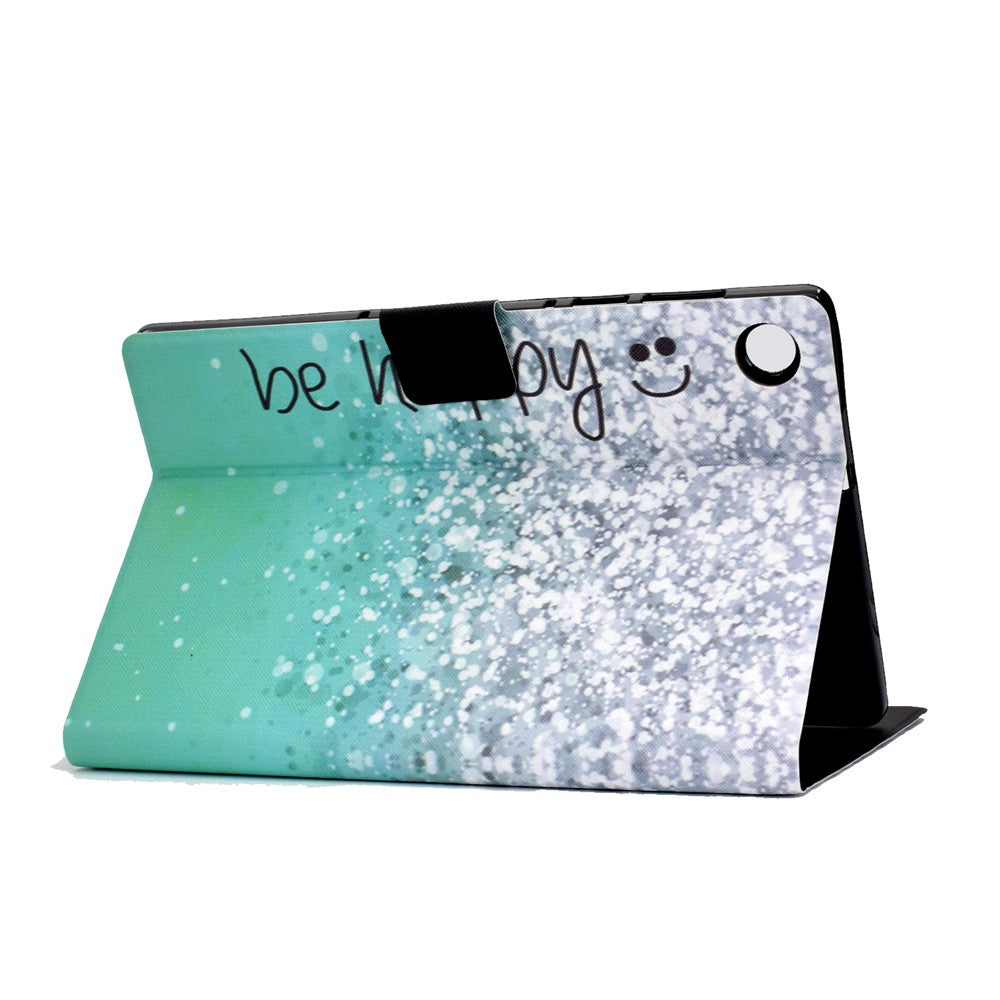 Pattern Printing Leather Stand Tablet Shell for Lenovo Tab M10 Plus TB-X606F - Be Happy