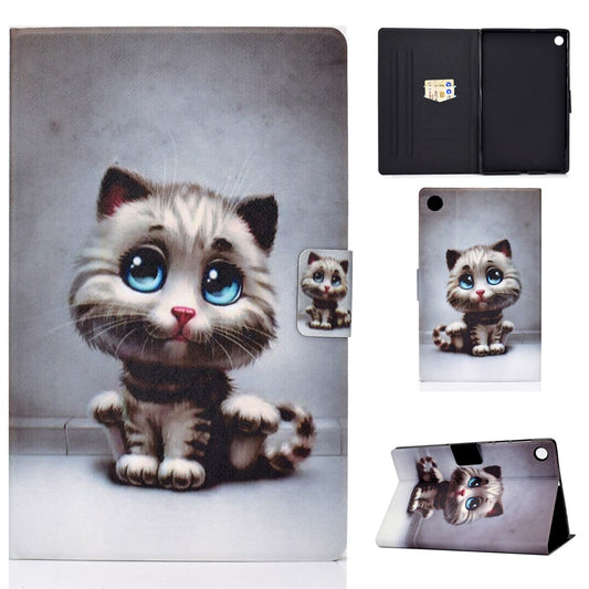 Pattern Printing Leather Stand Tablet Shell for Lenovo Tab M10 Plus TB-X606F - Baby Cat