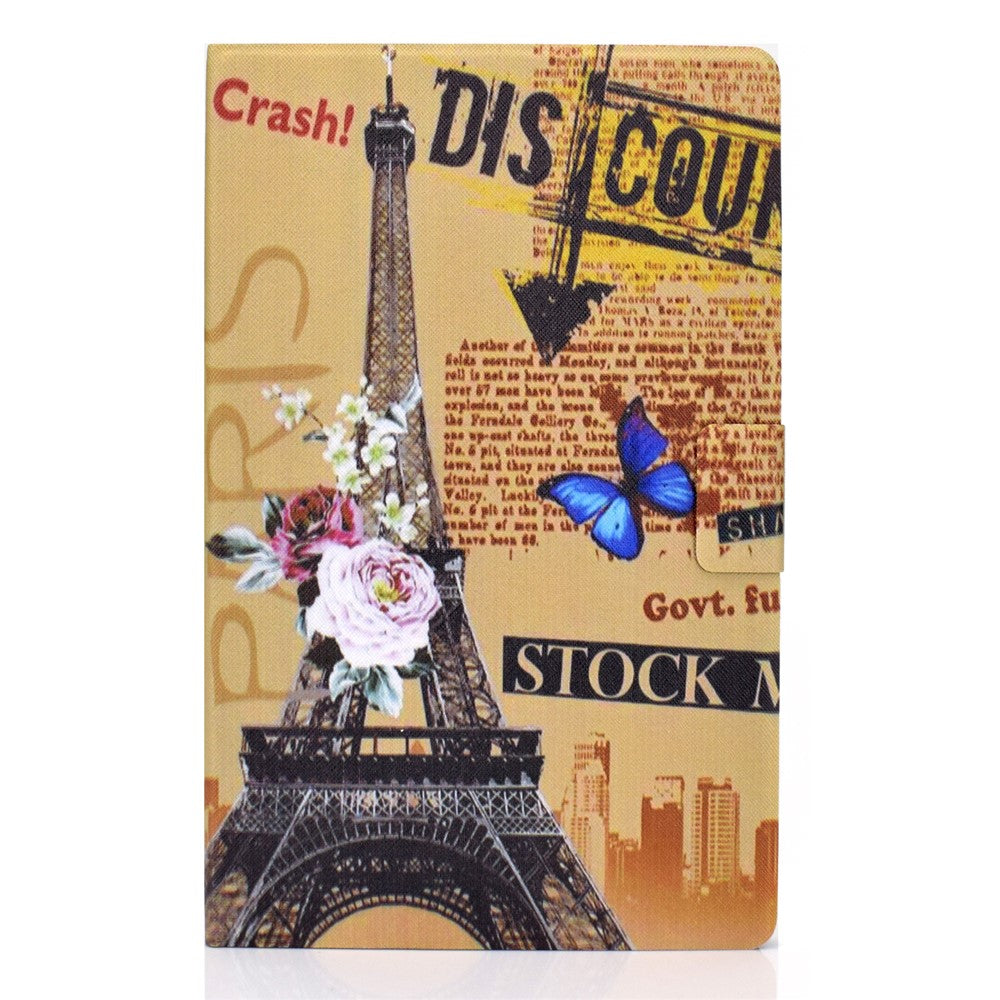Pattern Printing Leather Stand Tablet Shell for Lenovo Tab M10 Plus TB-X606F - Eiffel Tower