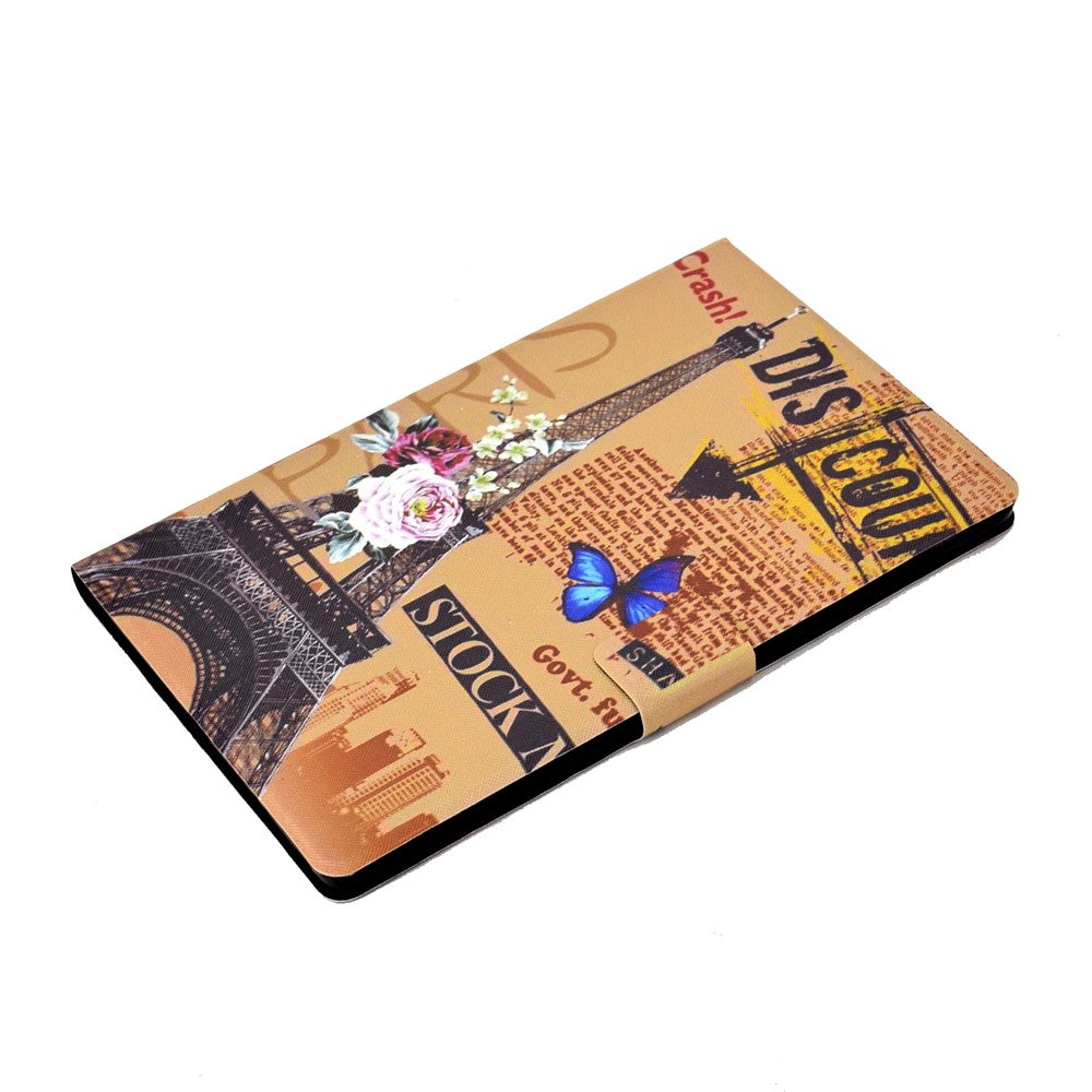 Pattern Printing Leather Stand Tablet Shell for Lenovo Tab M10 Plus TB-X606F - Eiffel Tower